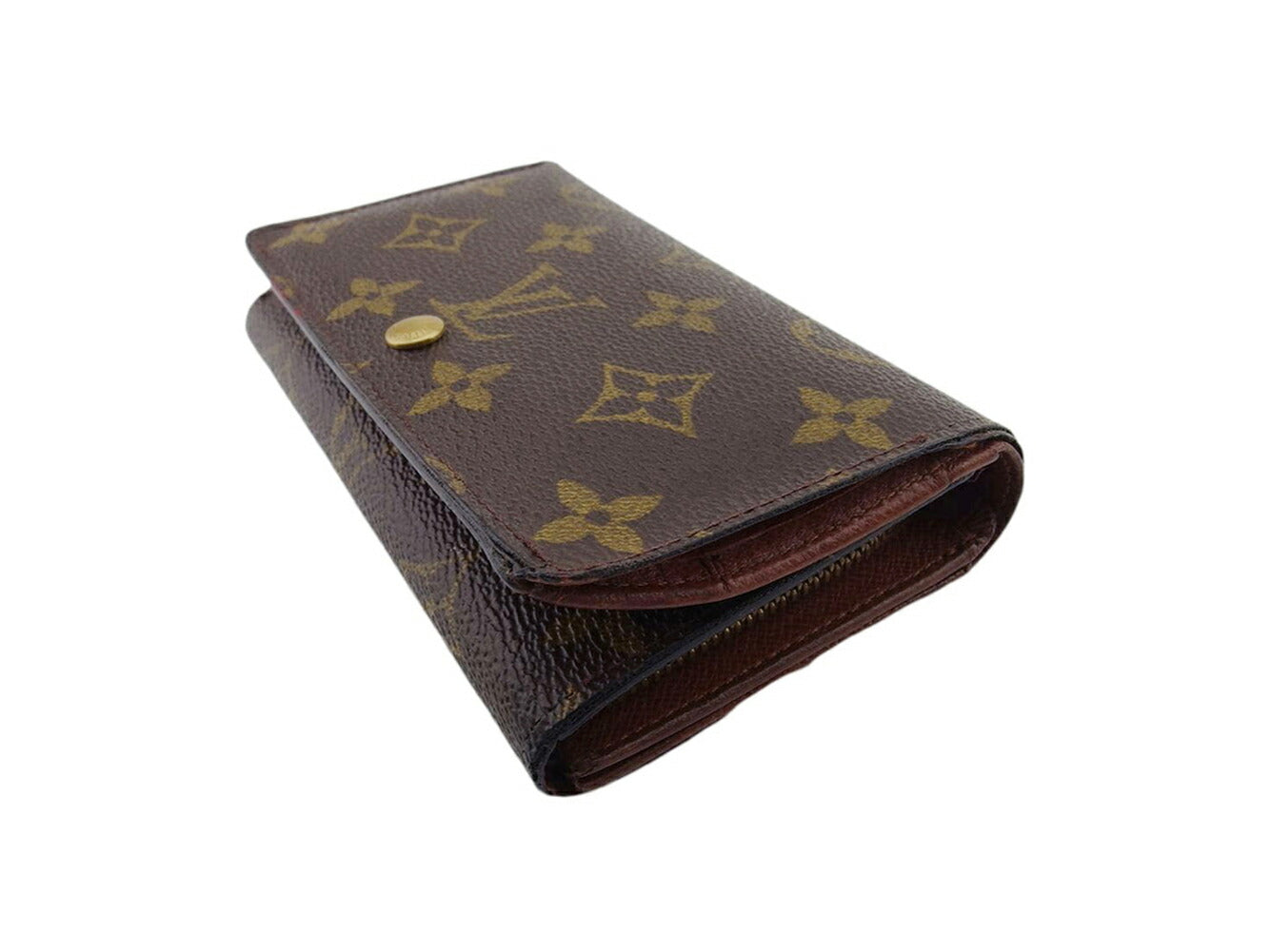LOUIS VUITTON Long Wallet Purse M61730 Brown beige gold Portonebi Tresol