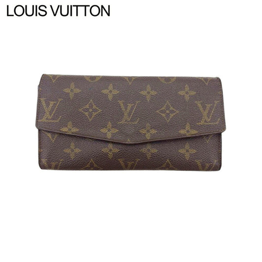 LOUIS VUITTON Long Wallet Purse M61724 Brown beige gold Pochette Porto Monécredi
