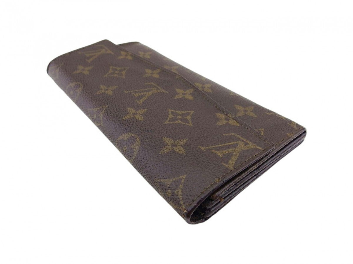 LOUIS VUITTON Long Wallet Purse M61724 Brown beige gold Pochette Porto Monécredi