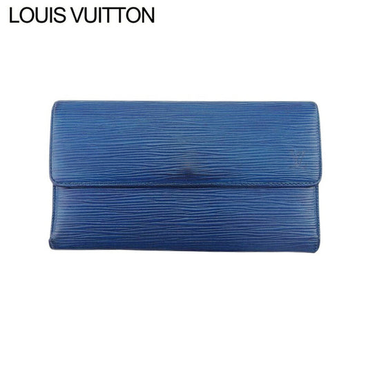 LOUIS VUITTON Long Wallet Purse M63385 blue Porte Tresor International