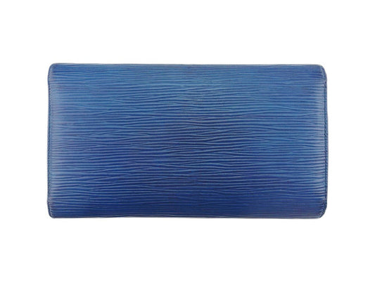 LOUIS VUITTON Long Wallet Purse M63385 blue Porte Tresor International