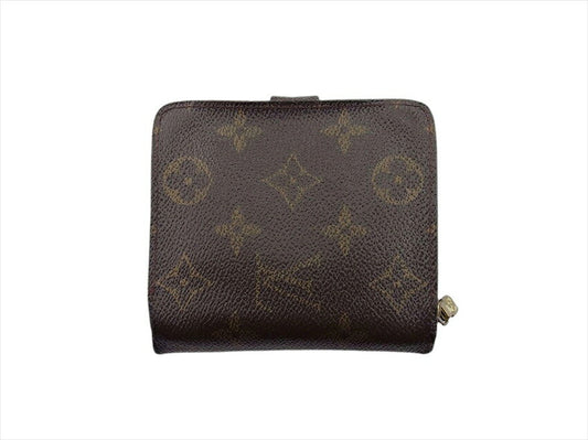 LOUIS VUITTON Bifold Wallet M61667 Brown beige gold Compact zip