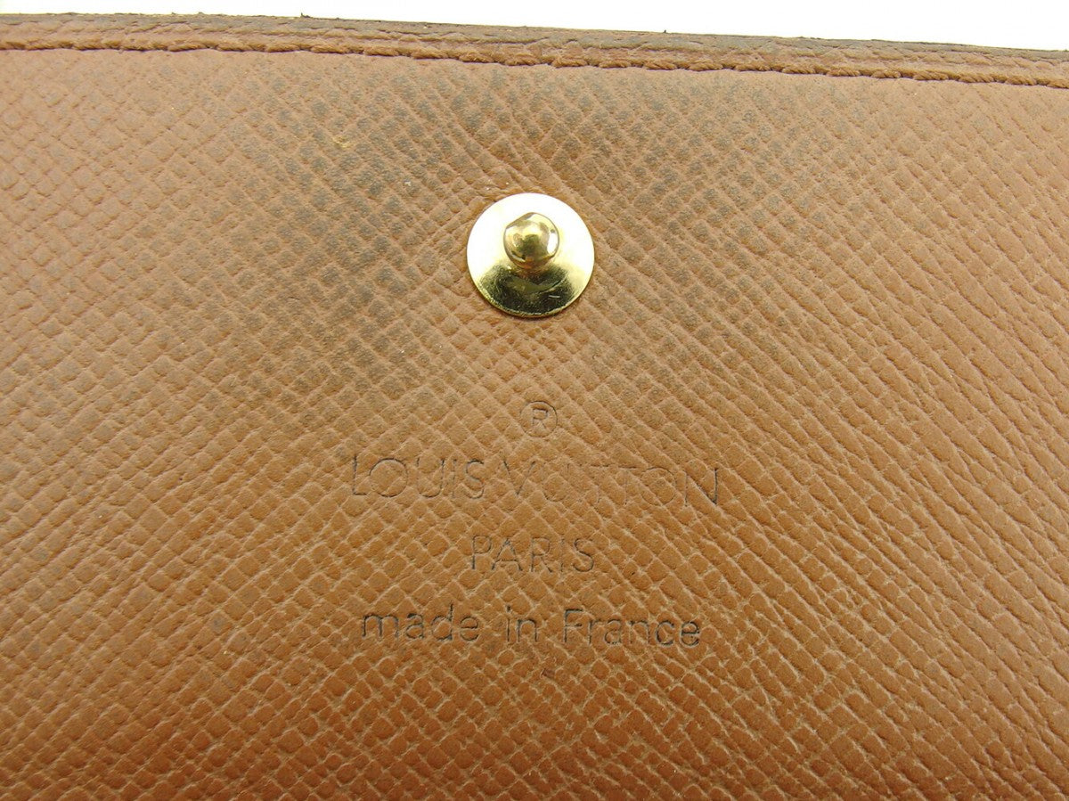 LOUIS VUITTON Bifold Wallet M61652 Brown beige gold Porte Monnaie Billets Cartes Credit