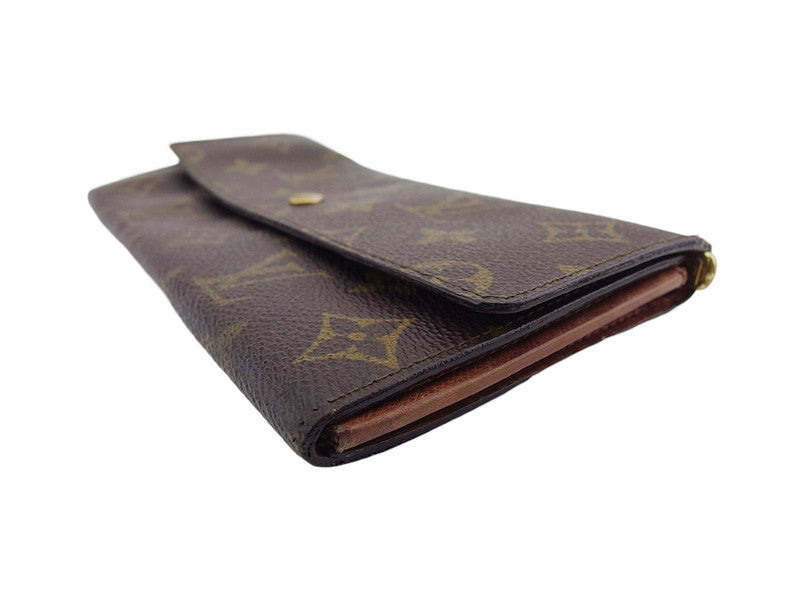 LOUIS VUITTON Long Wallet Purse M61724 Brown beige gold Pochette Porto Monécredi