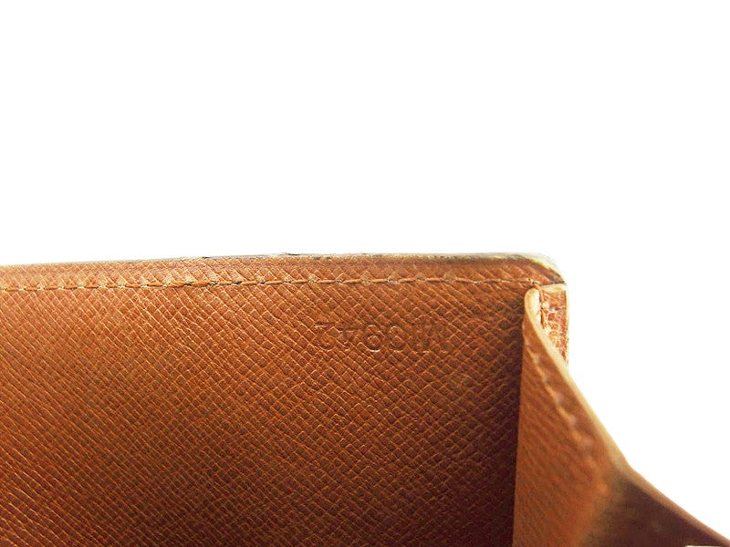LOUIS VUITTON Long Wallet Purse M61724 Brown beige gold Pochette Porto Monécredi