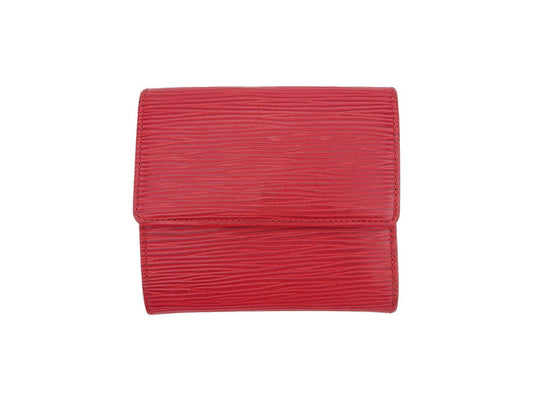 LOUIS VUITTON Bifold Wallet M63487 Red Porte Monnaie Billets Cartes Credit