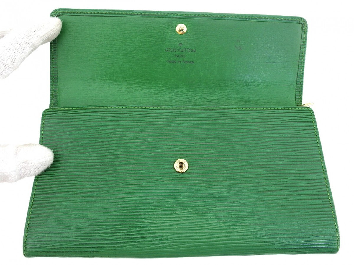 LOUIS VUITTON Long Wallet Purse M63574 green Pochette Porto Monécredi
