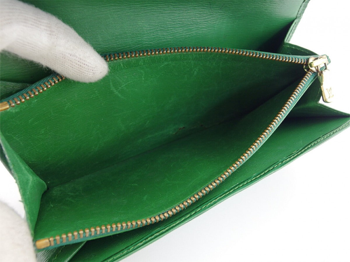 LOUIS VUITTON Long Wallet Purse M63574 green Pochette Porto Monécredi