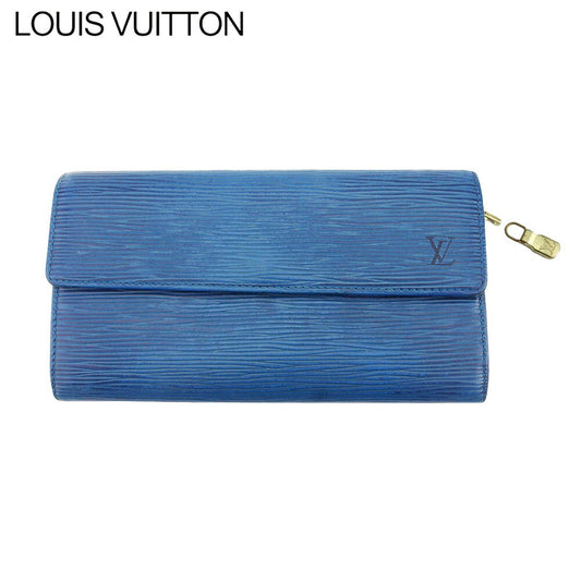 LOUIS VUITTON Long Wallet Purse M63575 blue Pochette Porto Monécredi