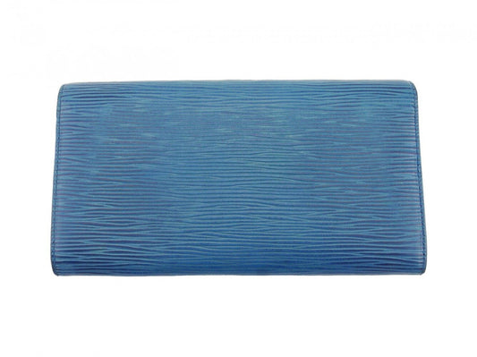 LOUIS VUITTON Long Wallet Purse M63575 blue Pochette Porto Monécredi