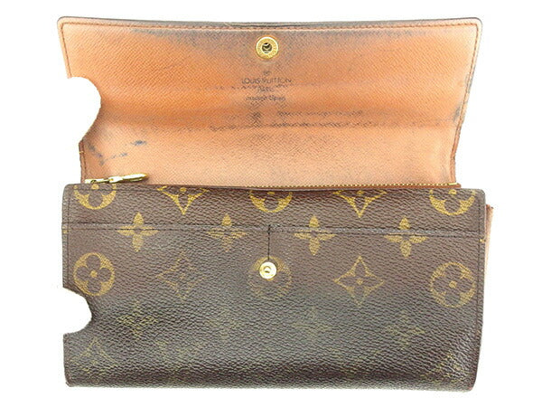 LOUIS VUITTON Long Wallet Purse M61725 Monogram canvas Brown Pochette Porto Monécredi