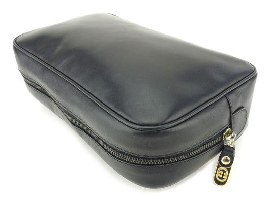 GUCCI Clutch bag Black gold Old Gucci