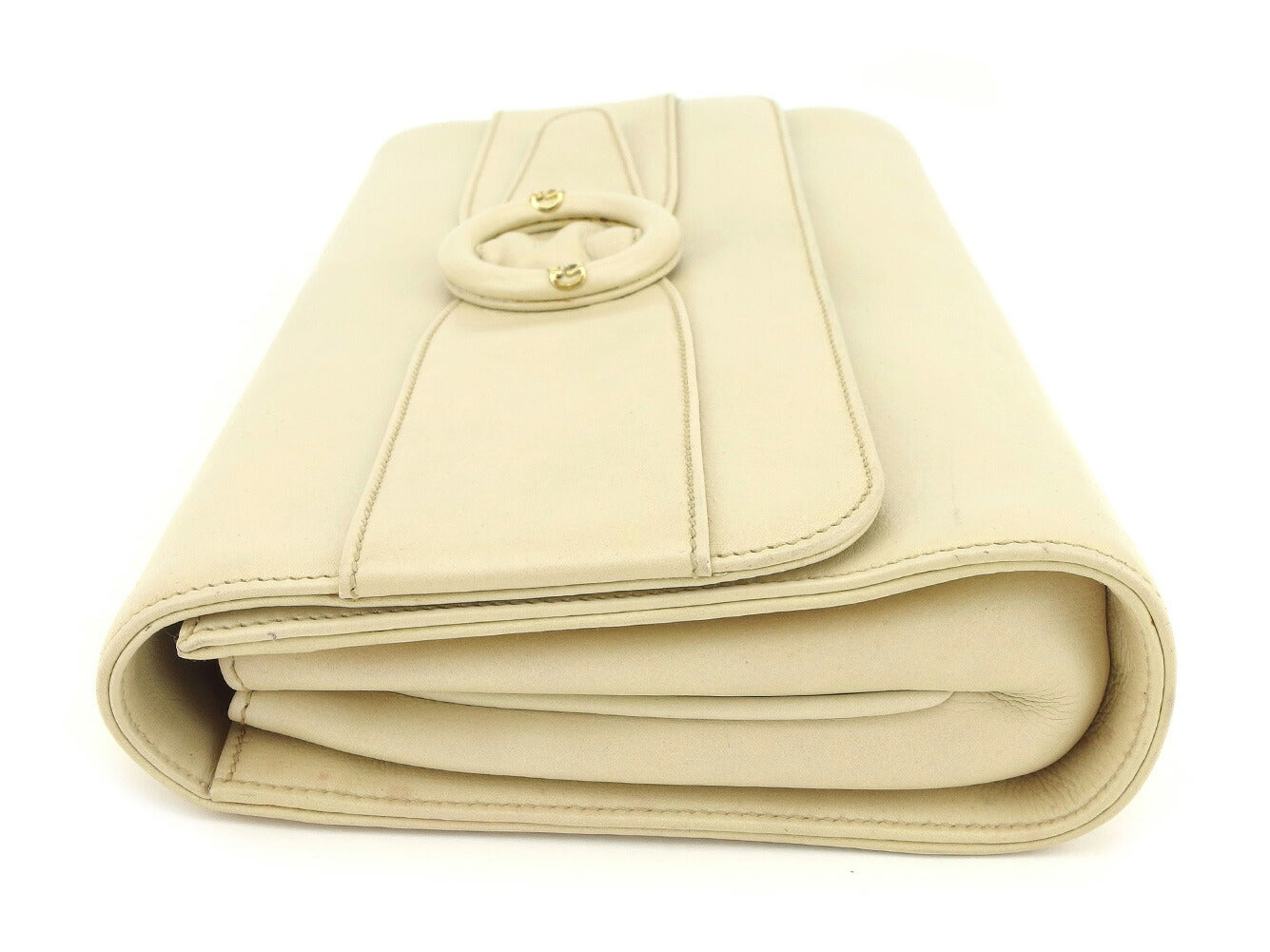 GUCCI Clutch bag Beige gold Old Gucci