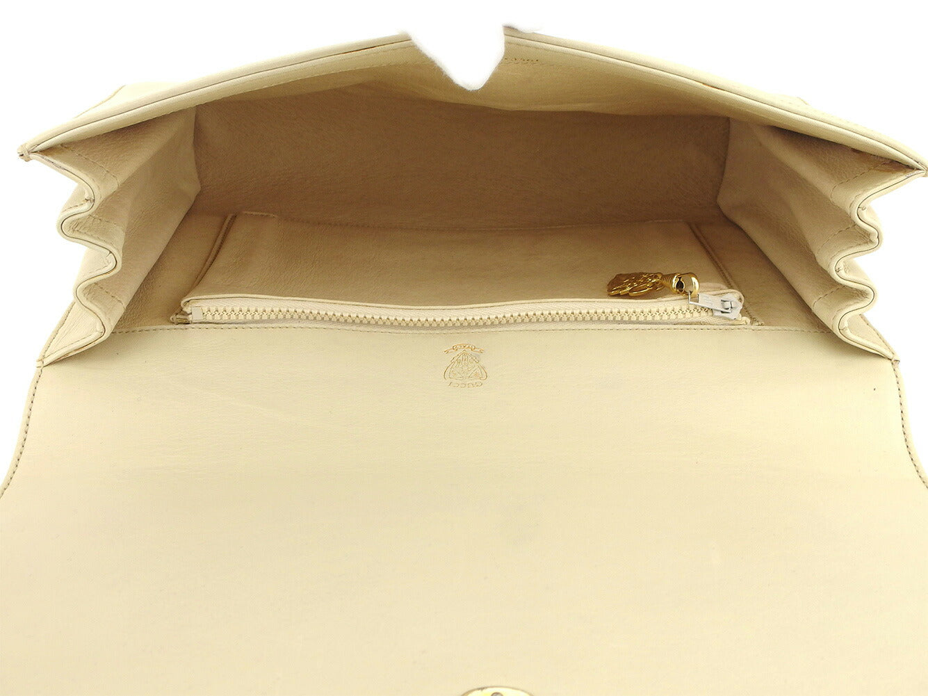 GUCCI Clutch bag Beige gold Old Gucci