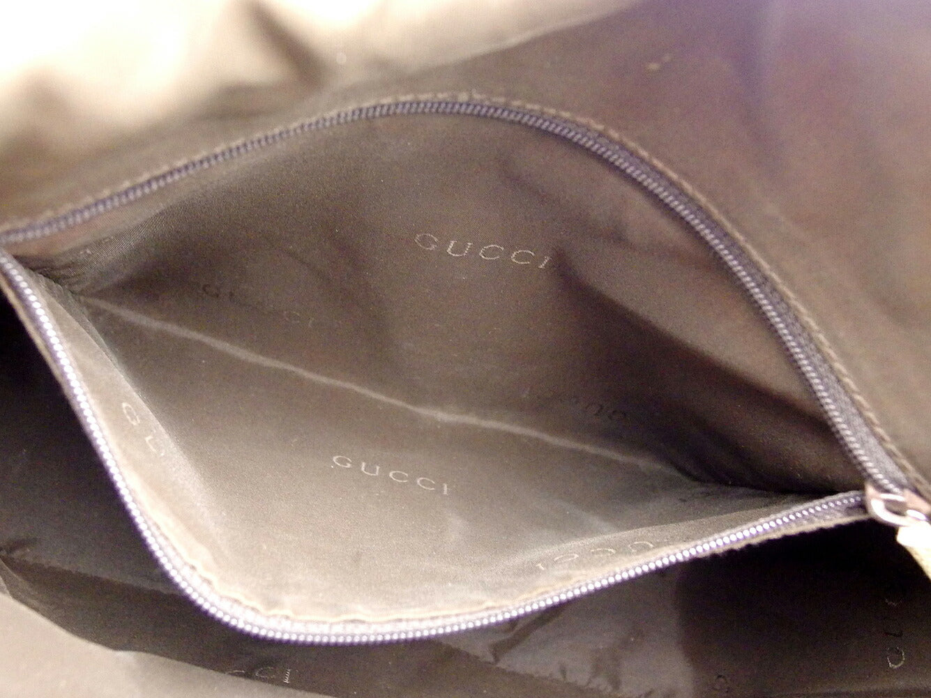GUCCI Handbag Brown Beige Silver