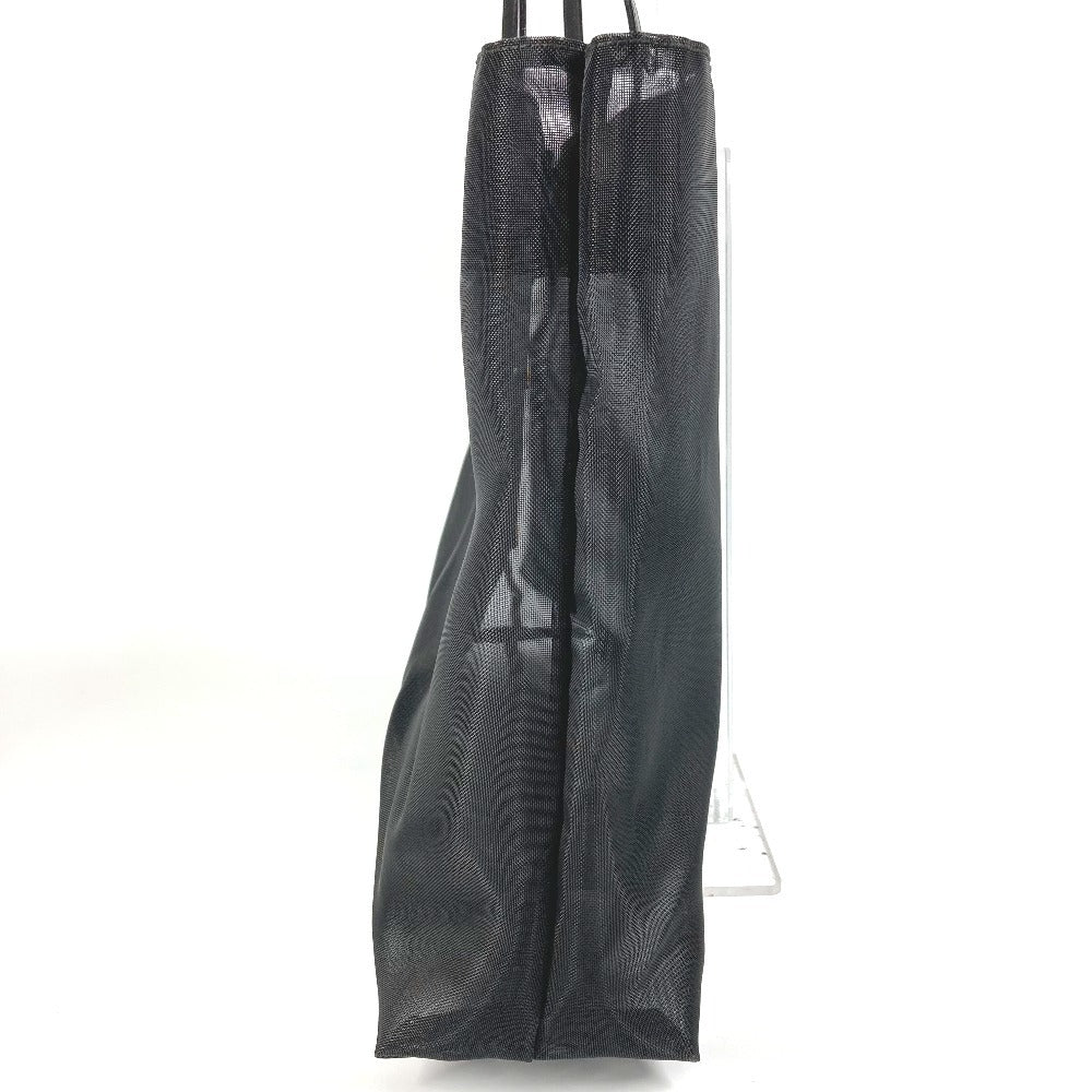 FENDI Handbag Leather / nylon black Mesh FF logo