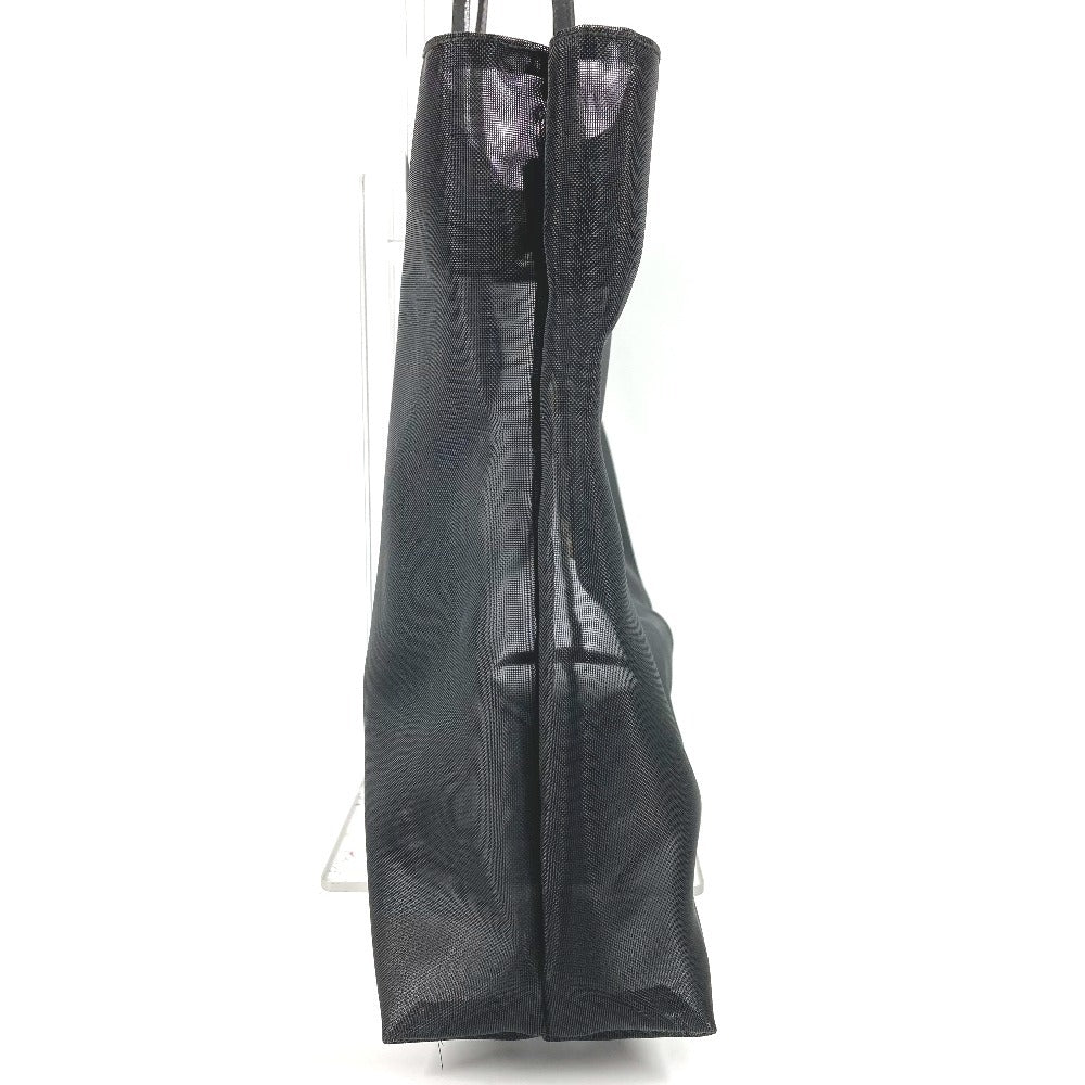 FENDI Handbag Leather / nylon black Mesh FF logo