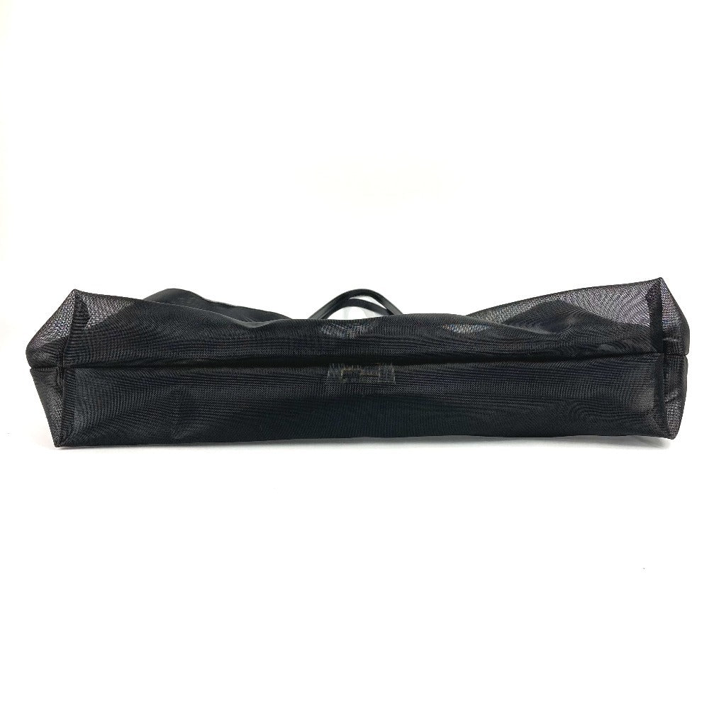 FENDI Handbag Leather / nylon black Mesh FF logo