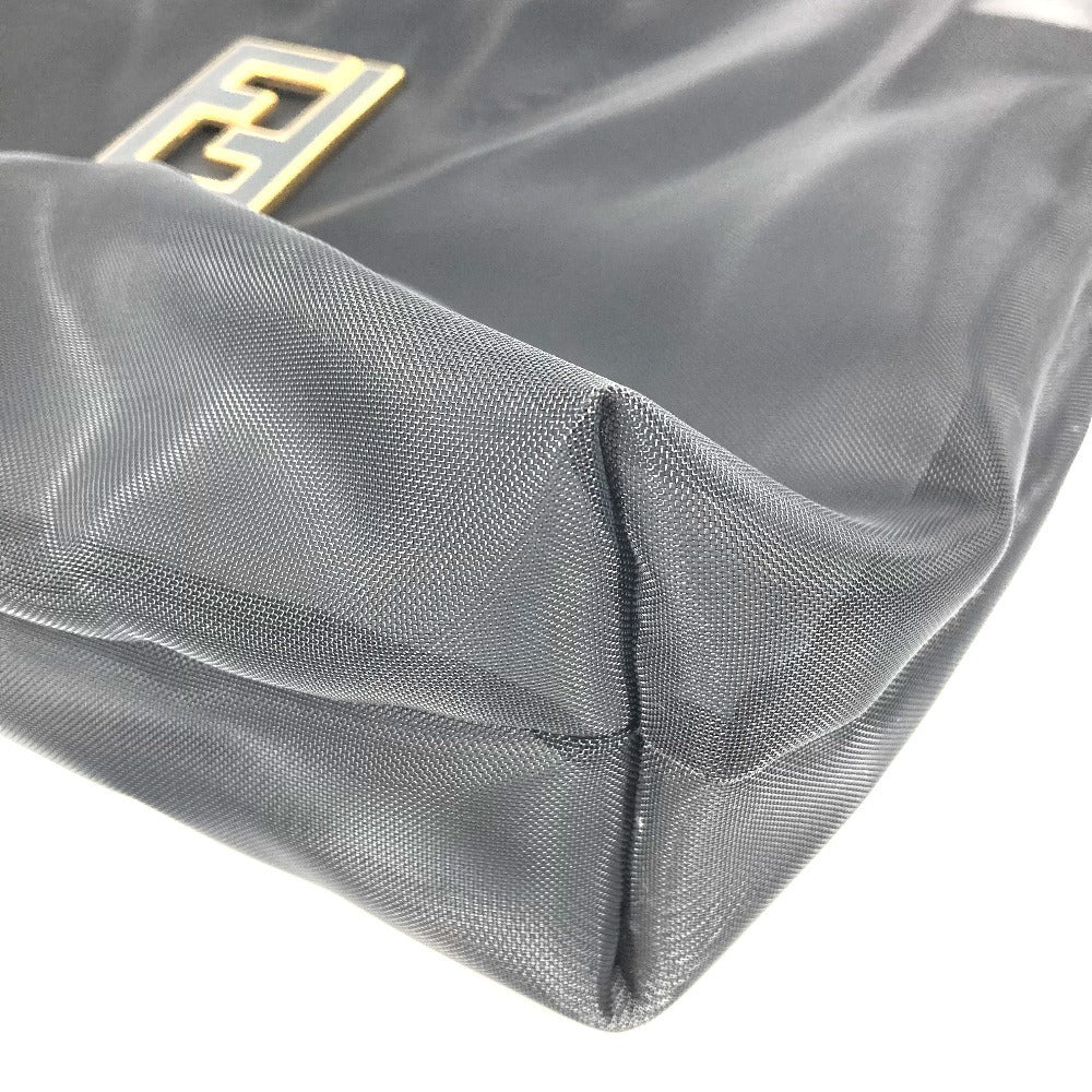 FENDI Handbag Leather / nylon black Mesh FF logo