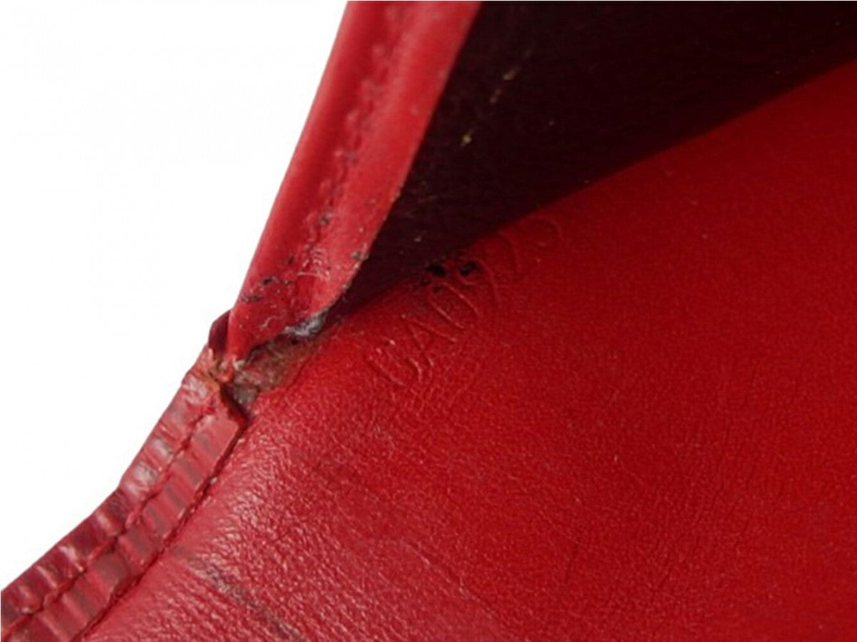 LOUIS VUITTON Bifold Wallet M63717 Red Porte TresorEtui Papie