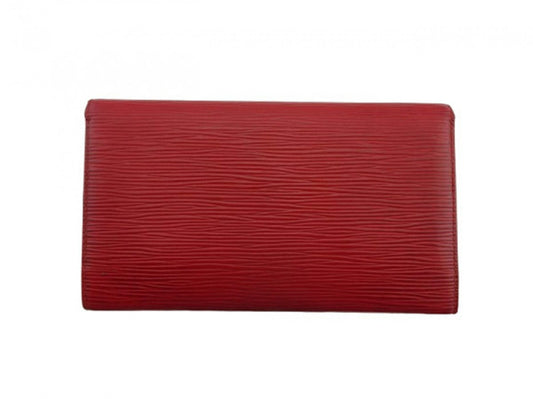 LOUIS VUITTON Bifold Wallet M63717 Red Porte TresorEtui Papie