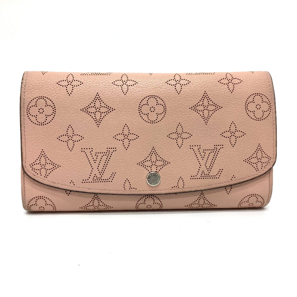 LOUIS VUITTON Long Wallet Purse M60145 monogram mahina leather pink Monogram Mahina Portefeuille Iris Women Used Authentic