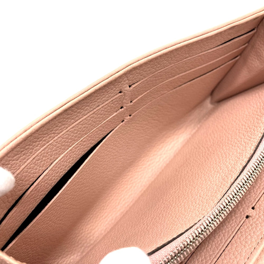 LOUIS VUITTON Long Wallet Purse M60145 monogram mahina leather pink Monogram Mahina Portefeuille Iris Women Used Authentic