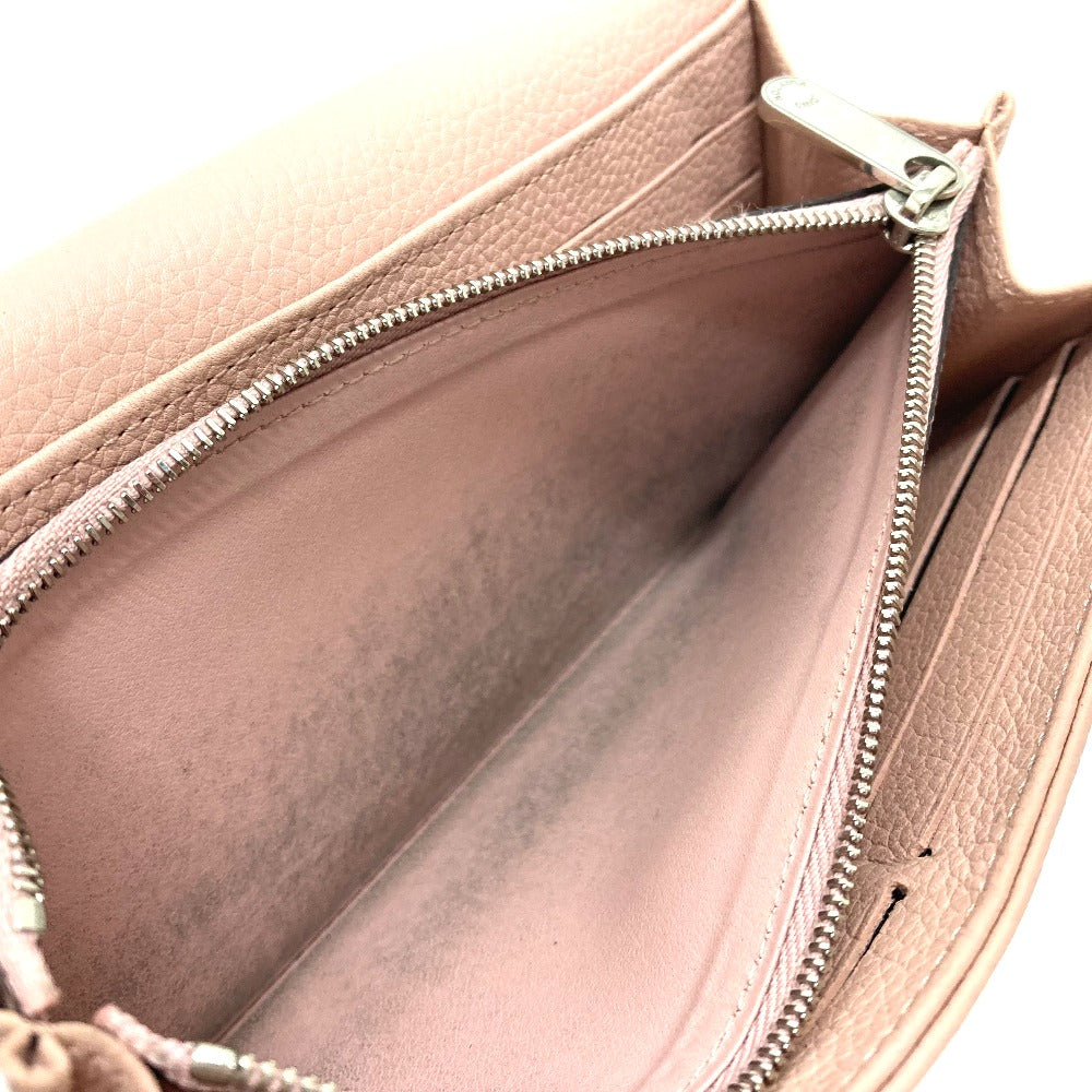 LOUIS VUITTON Long Wallet Purse M60145 monogram mahina leather pink Monogram Mahina Portefeuille Iris Women Used Authentic