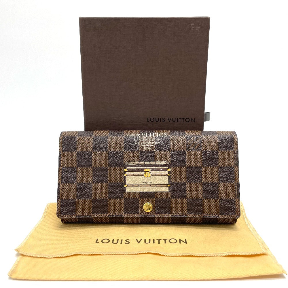 LOUIS VUITTON Long Wallet Purse N63179 Damier canvas Brown Damier Portefeuille Sarah Women Used Authentic