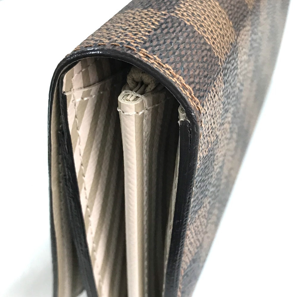 LOUIS VUITTON Long Wallet Purse N63179 Damier canvas Brown Damier Portefeuille Sarah Women Used Authentic