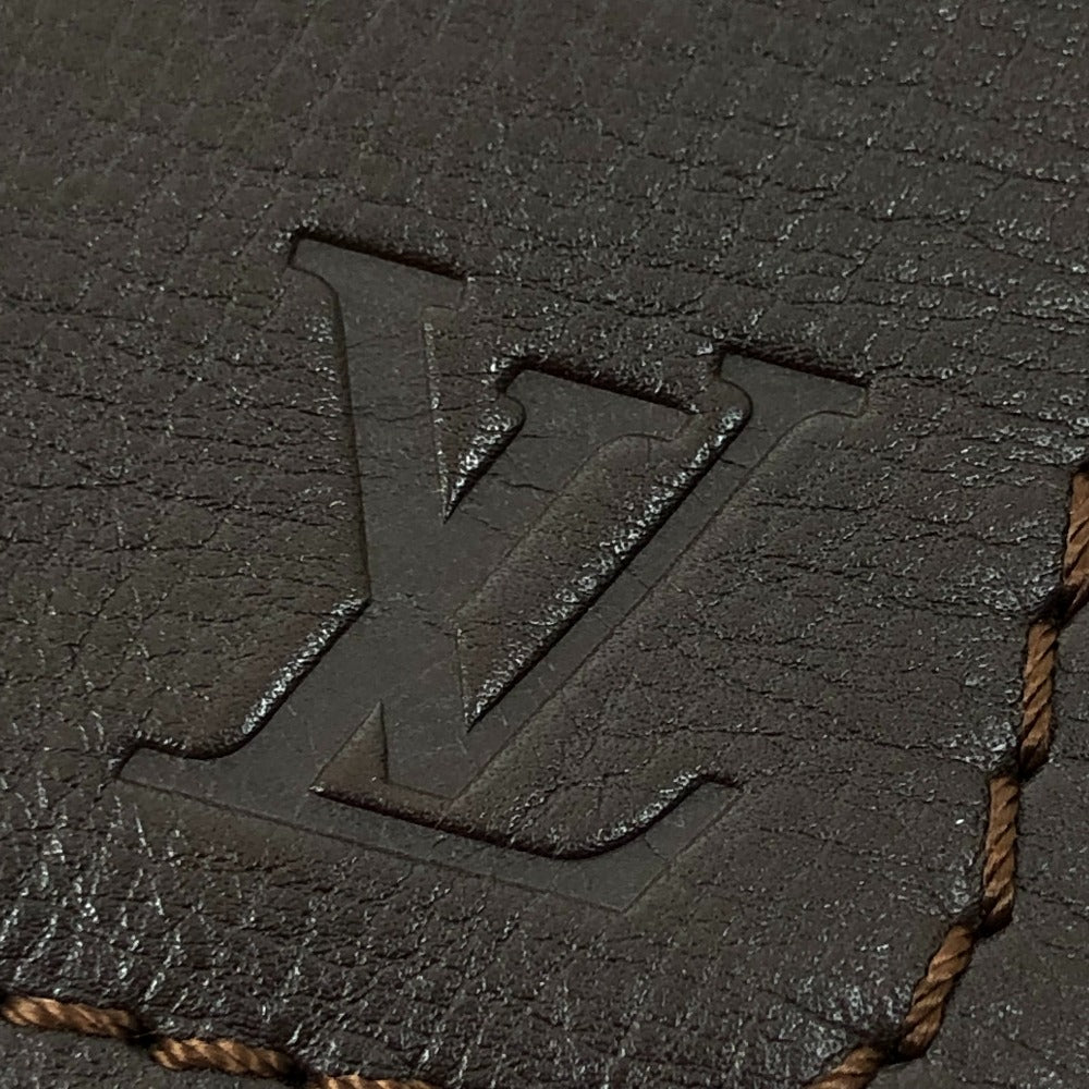 LOUIS VUITTON Shoulder Bag M93453 Utah leather Brown Utah Pochette Shawny MM mens Used Authentic