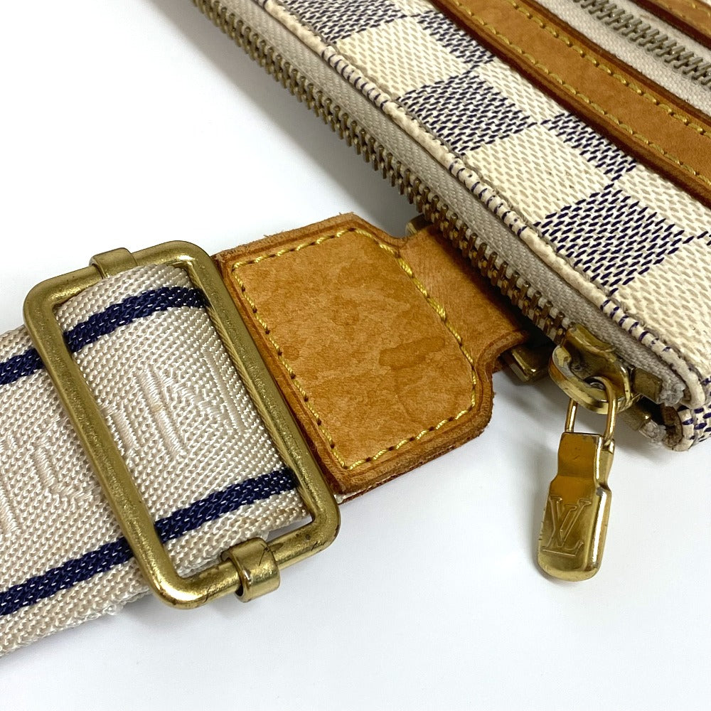 LOUIS VUITTON Shoulder Bag N51112 Damier Azur Canvas white Damier Azur Pochette Bosphore Women Used Authentic