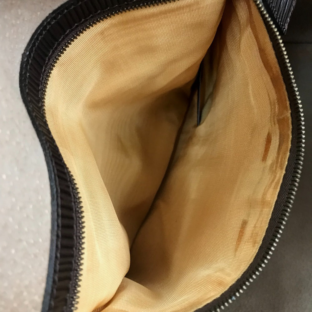 FENDI Tote Bag Nylon / leather Brown Zucca FF pattern Women Used Authentic