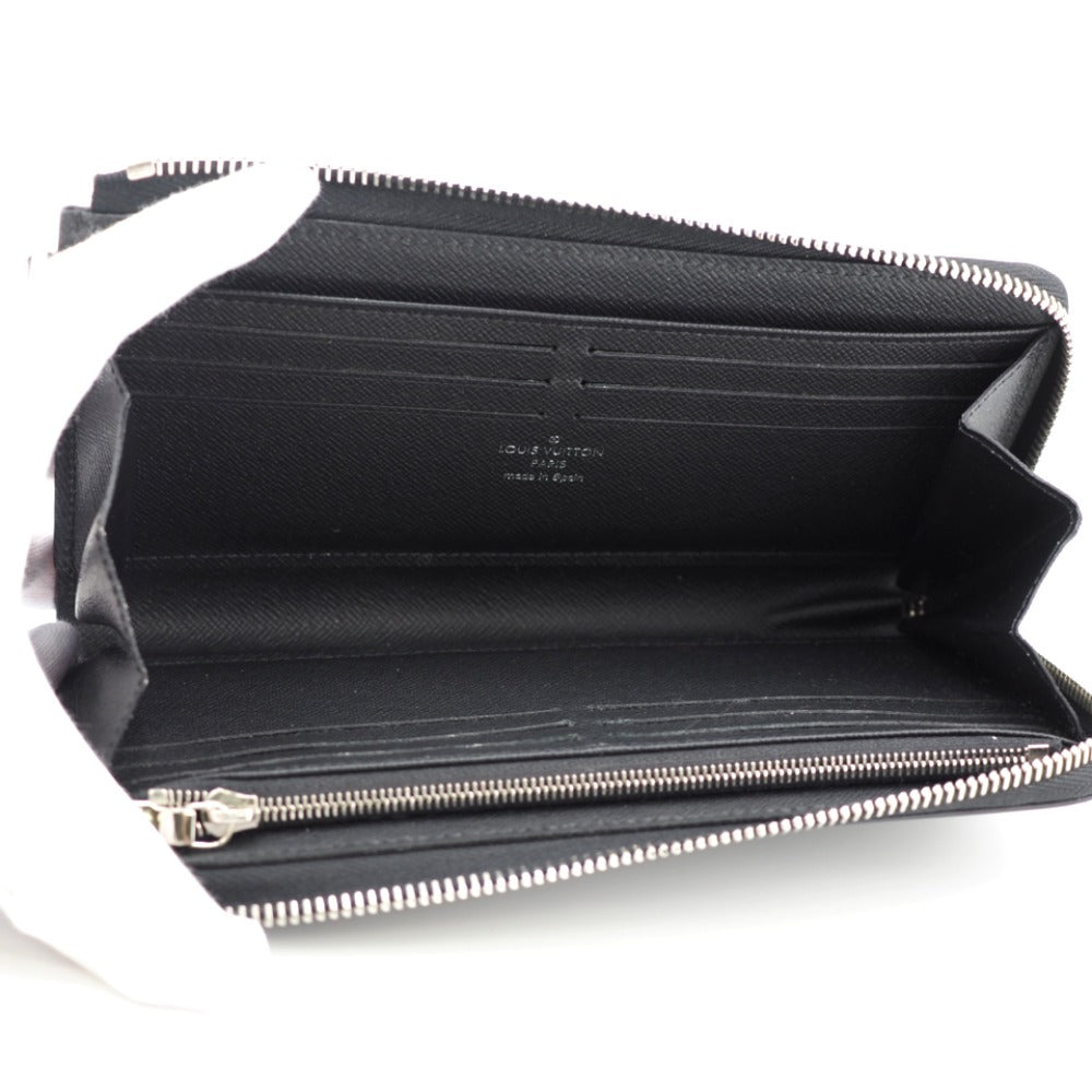 LOUIS VUITTON Long Wallet Purse N60379 leather black Damier Zippy Dragonne
