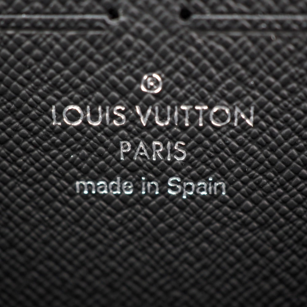 LOUIS VUITTON Long Wallet Purse N60379 leather black Damier Zippy Dragonne