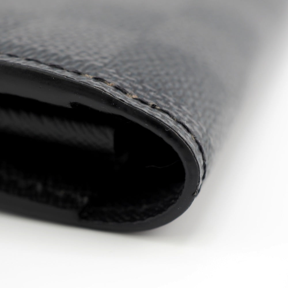 LOUIS VUITTON Long Wallet Purse N60379 leather black Damier Zippy Dragonne