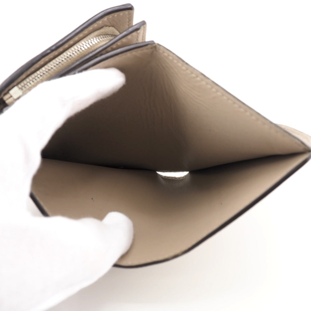 LOUIS VUITTON Bifold Wallet M62542 leather beige Mahina Portefeuille Iris Compact Women Used Authentic