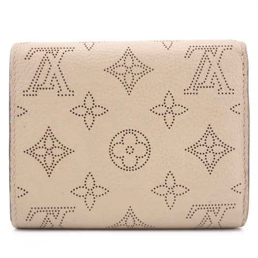 LOUIS VUITTON Bifold Wallet M62542 leather beige Mahina Portefeuille Iris Compact Women Used Authentic