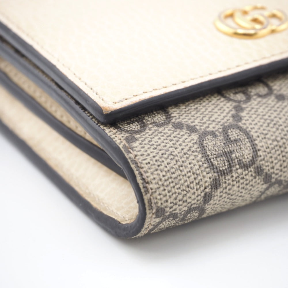 GUCCI Bifold Wallet 598587 Leather, PVC white GG Marmont