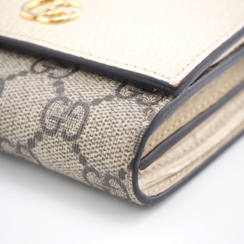 GUCCI Bifold Wallet 598587 Leather, PVC white GG Marmont