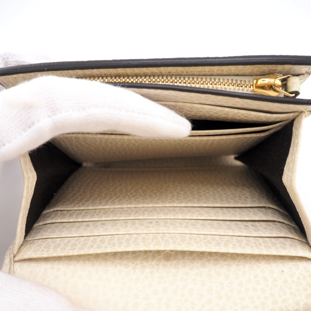GUCCI Bifold Wallet 598587 Leather, PVC white GG Marmont
