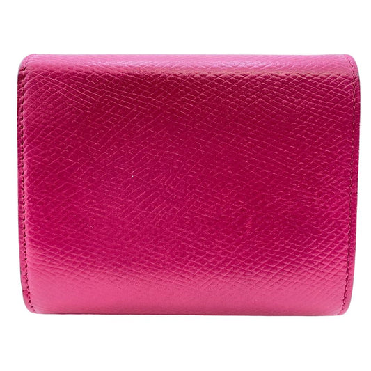 CELINE Tri-fold wallet leather pink Compact wallet Women Used Authentic