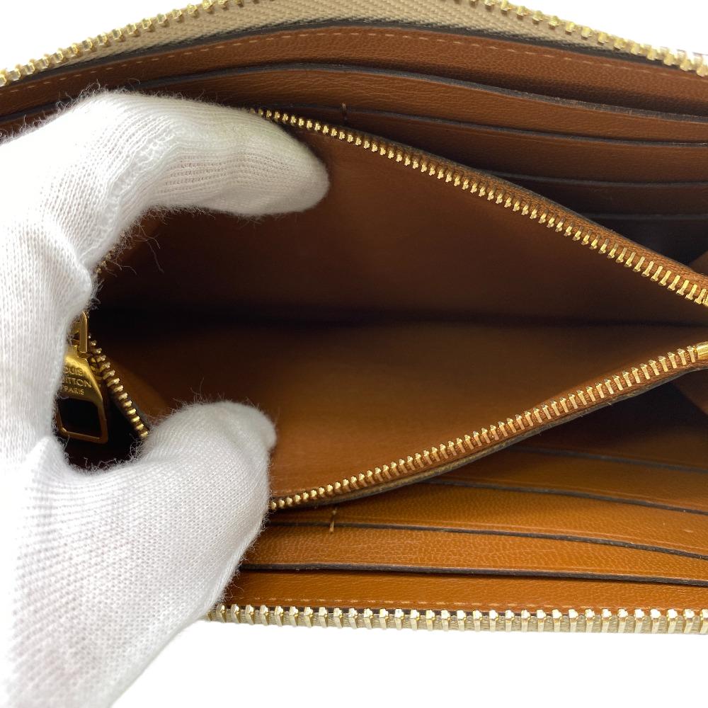 LOUIS VUITTON Long Wallet Purse M58209 leather Brown Zip Around Portefeuille Jena Women(Unisex) Used Authentic