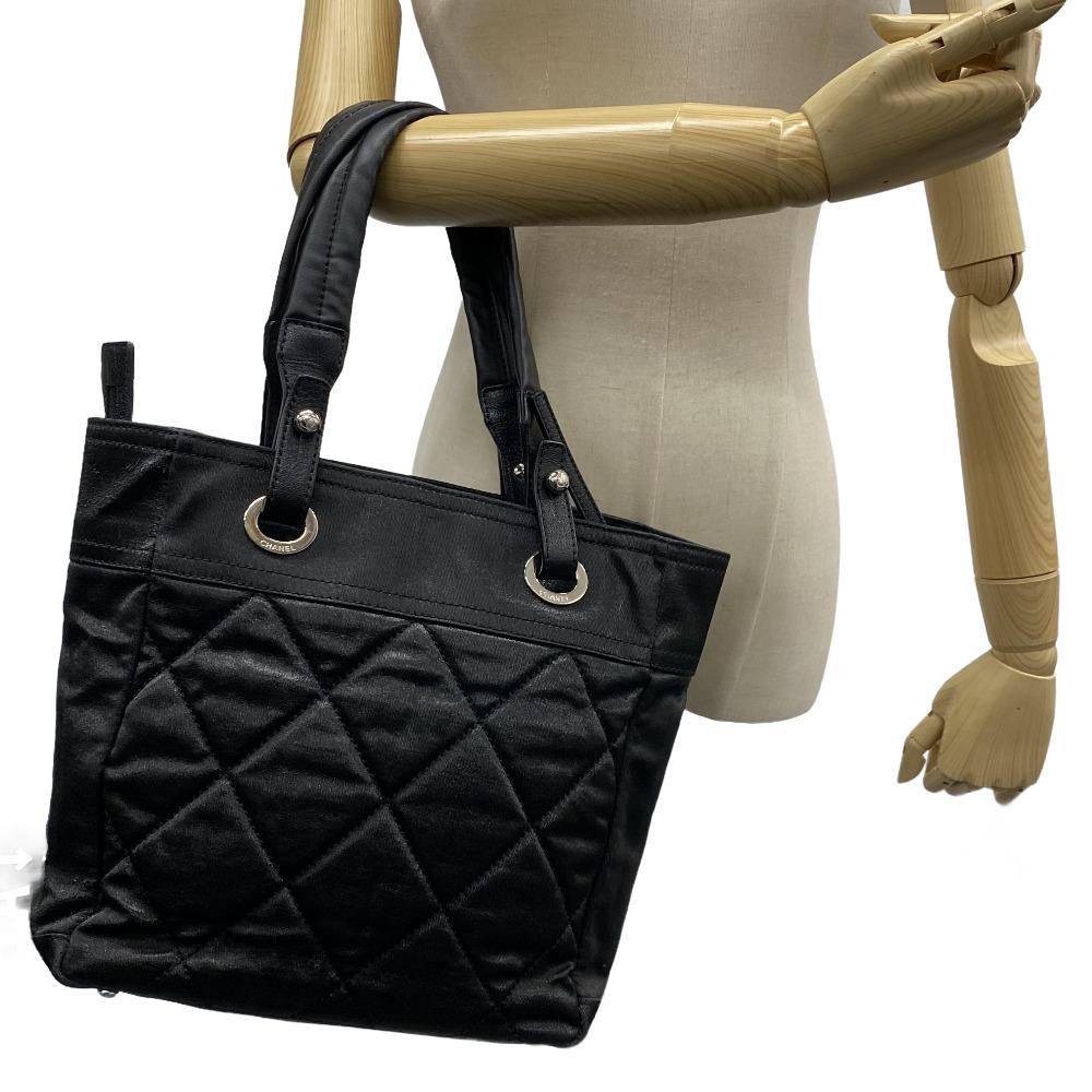 CHANEL Handbag PVC, Leather black Matrasse Paris Biarritz PM