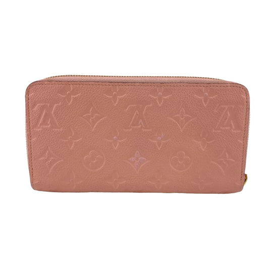 LOUIS VUITTON Long Wallet Purse M64090 leather pink Zip Around Monogram Ann Platt Zippy wallet Women Used Authentic