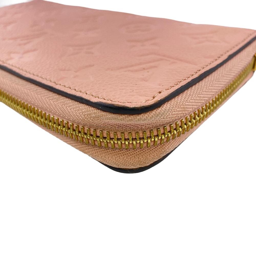 LOUIS VUITTON Long Wallet Purse M64090 leather pink Zip Around Monogram Ann Platt Zippy wallet Women Used Authentic