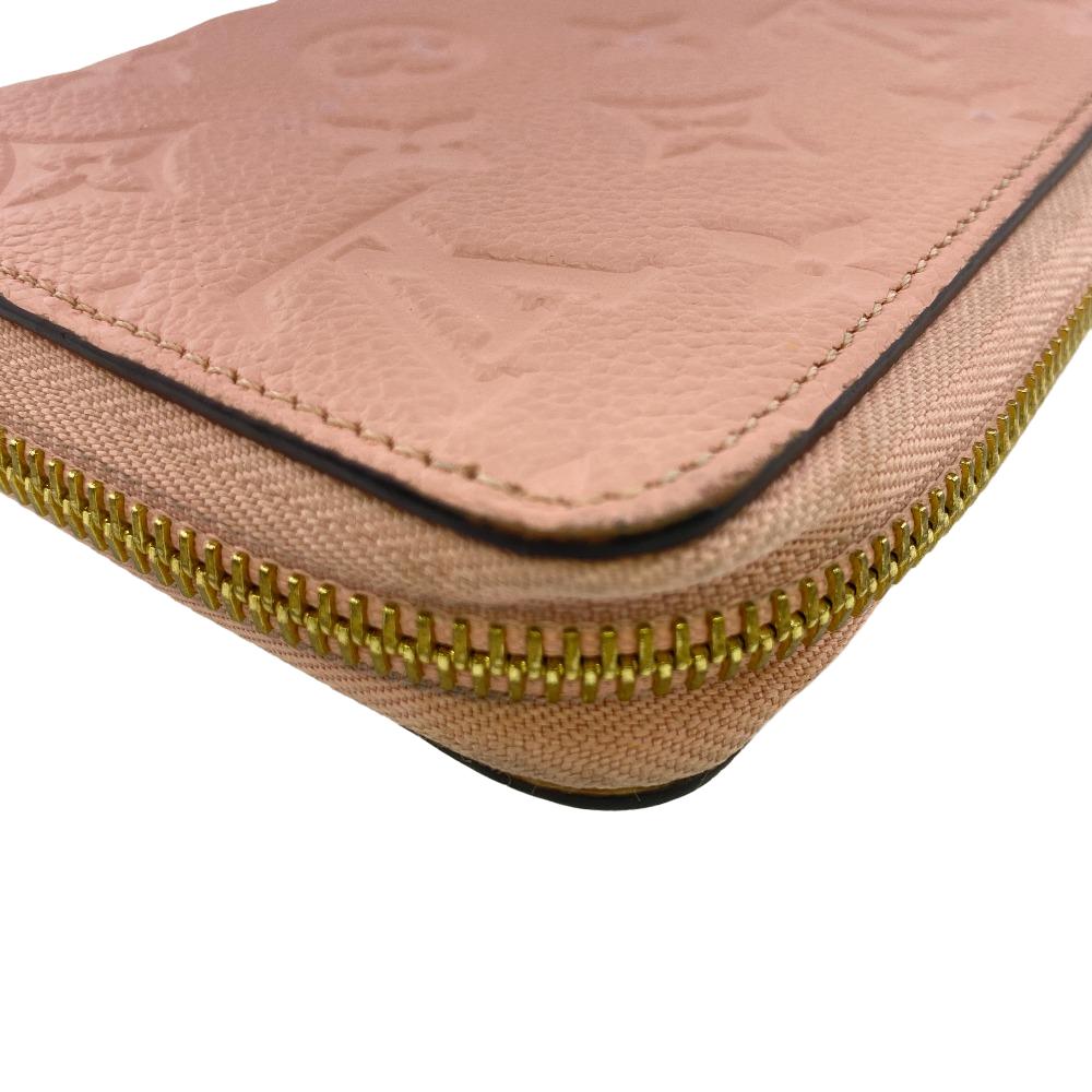 LOUIS VUITTON Long Wallet Purse M64090 leather pink Zip Around Monogram Ann Platt Zippy wallet Women Used Authentic