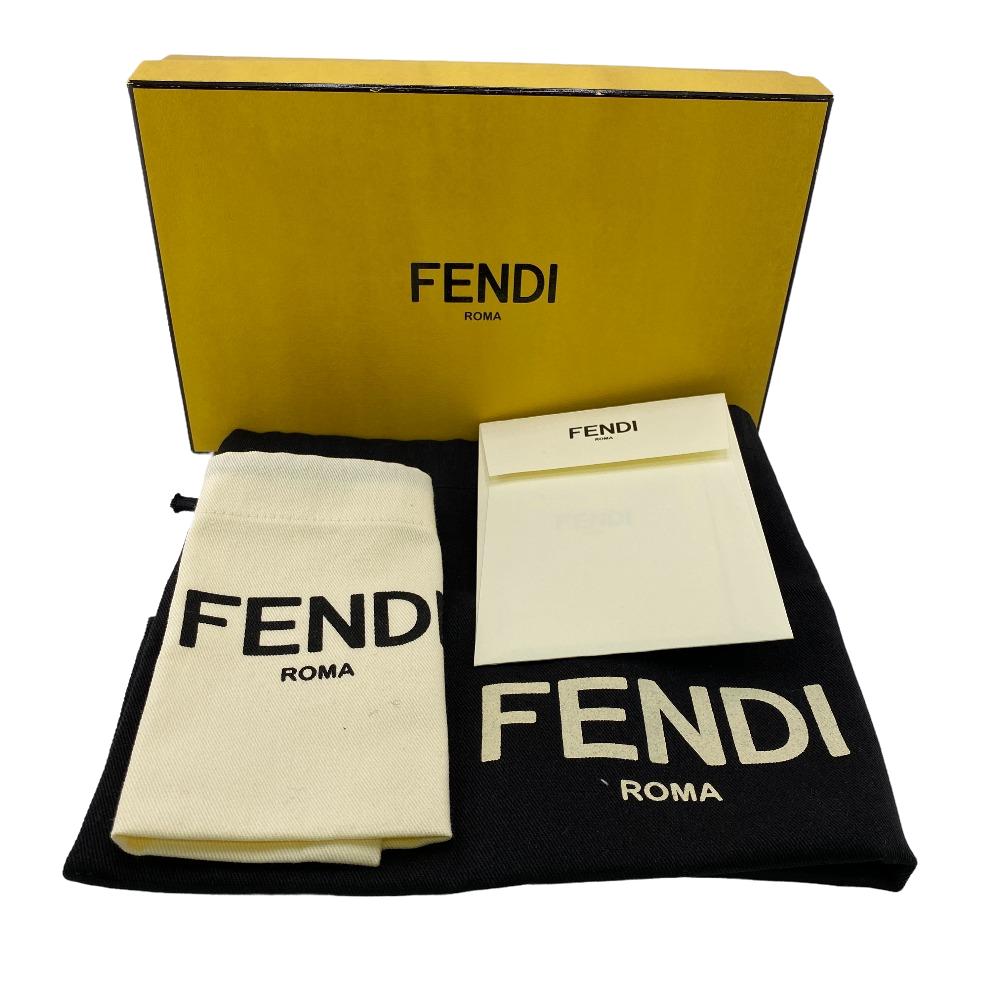 FENDI Long Wallet Purse 8M0374 leather Silver Zip Around Celeria Women(Unisex) Used Authentic