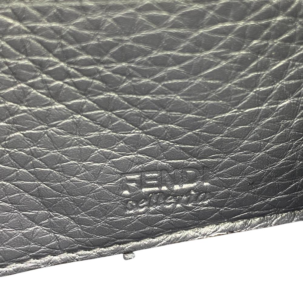 FENDI Long Wallet Purse 8M0374 leather Silver Zip Around Celeria Women(Unisex) Used Authentic