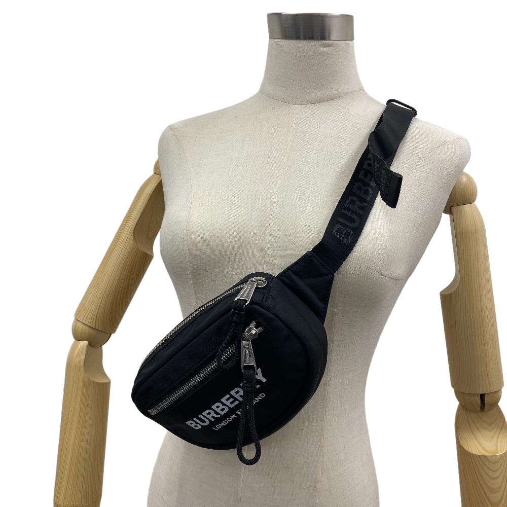 BURBERRY Sling bag Nylon black logo mens(Unisex) Used Authentic